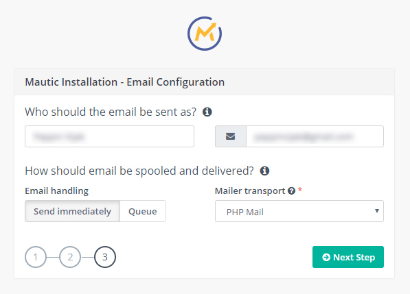 24d1027e configure email in mautic