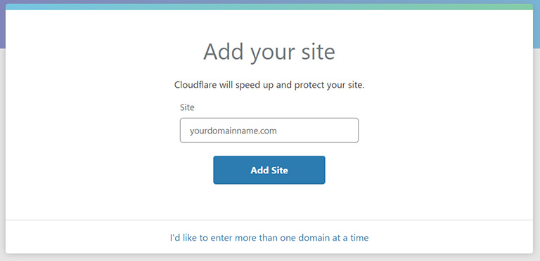 Add site in Cloudflare