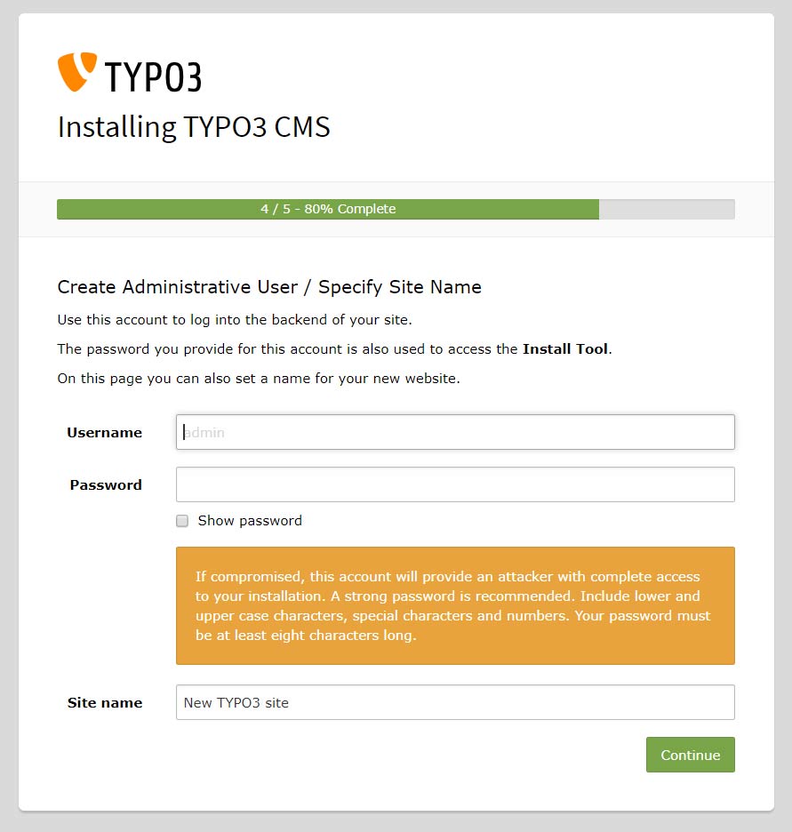 Typo-3 Admin user