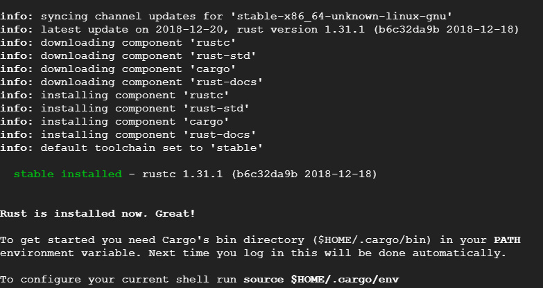 Rust Installed on Ubuntu