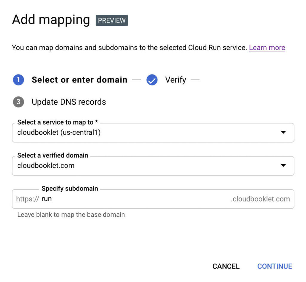 Cloud Run setup Custom Domain