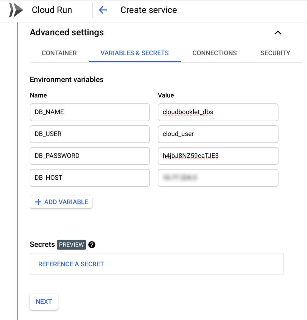 Cloud Run Variables & Secrets