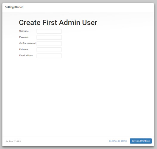 Create admin user