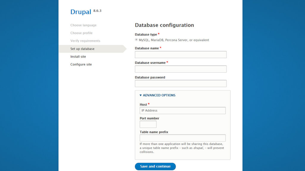 Setup Database in Drupal