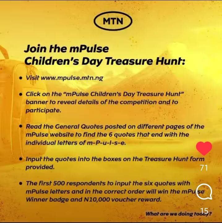 Mtn Mpulse Children's Day Treasure Hunt