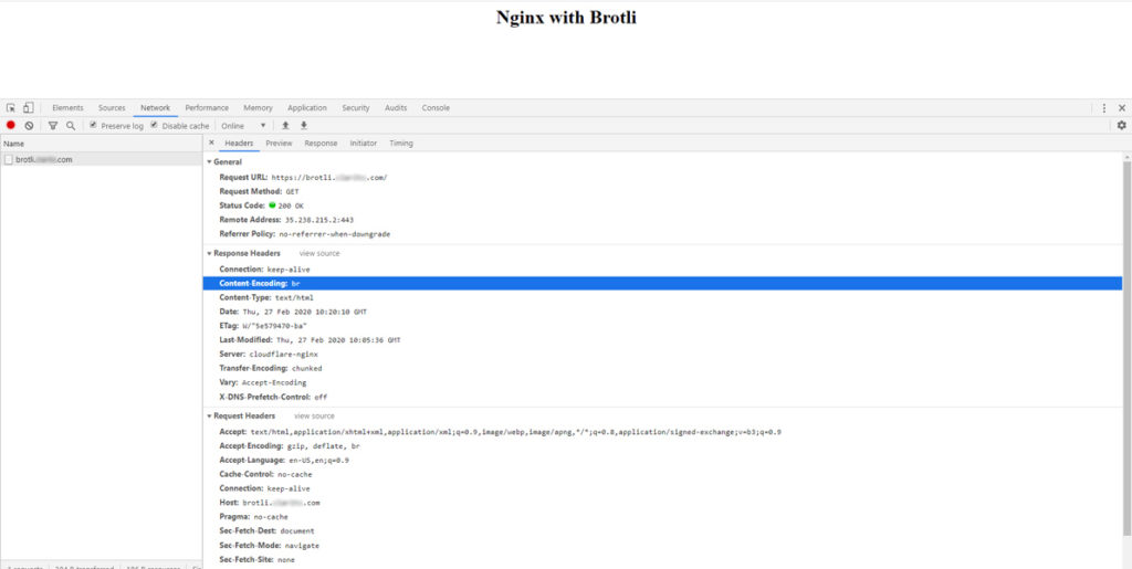 Install Nginx with Brotli