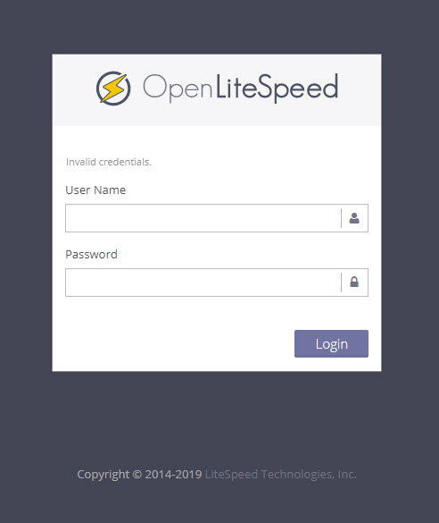 LiteSpeed Login