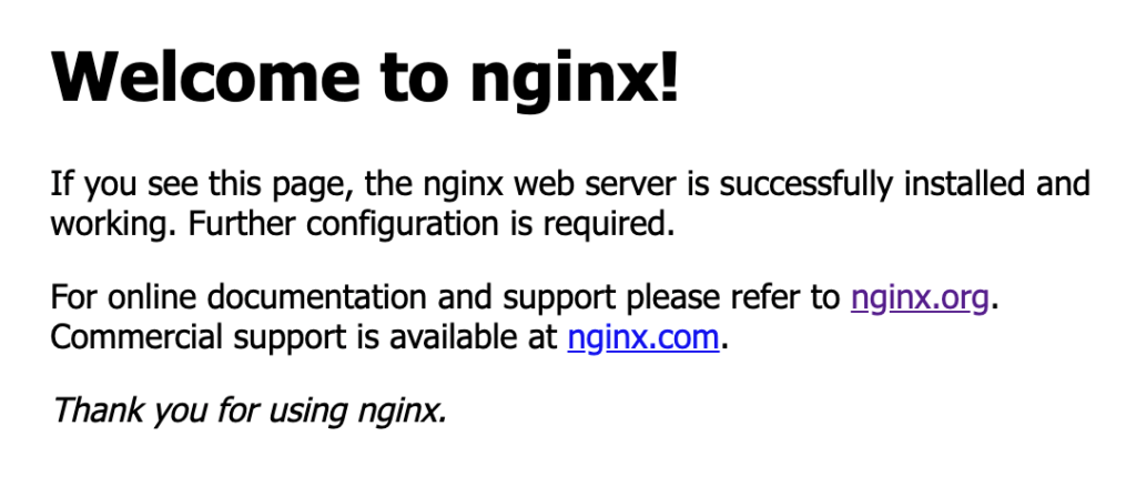 Nginx welcome page