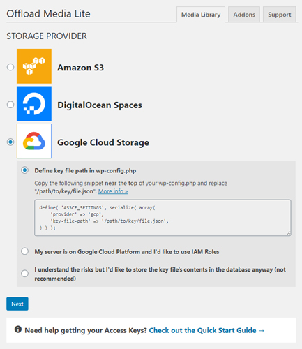 Offload Media to cloud storage