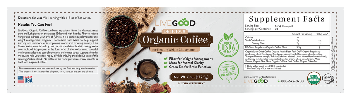 LIVEGOOD ORGANIC COFFEE