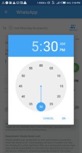 How To Schedule A Message On Whatsapp time set-up