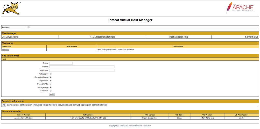 Tomcat Virtual Host Manager