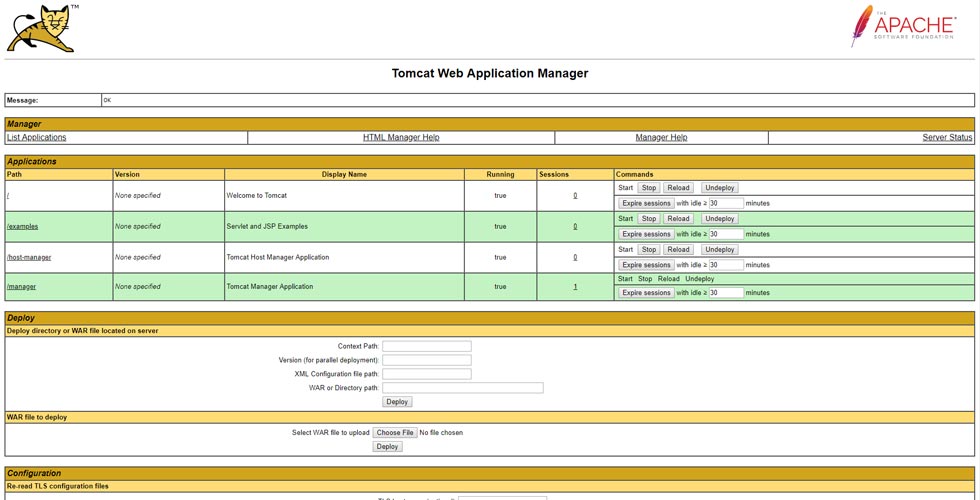 Tomcat Web Application Manager