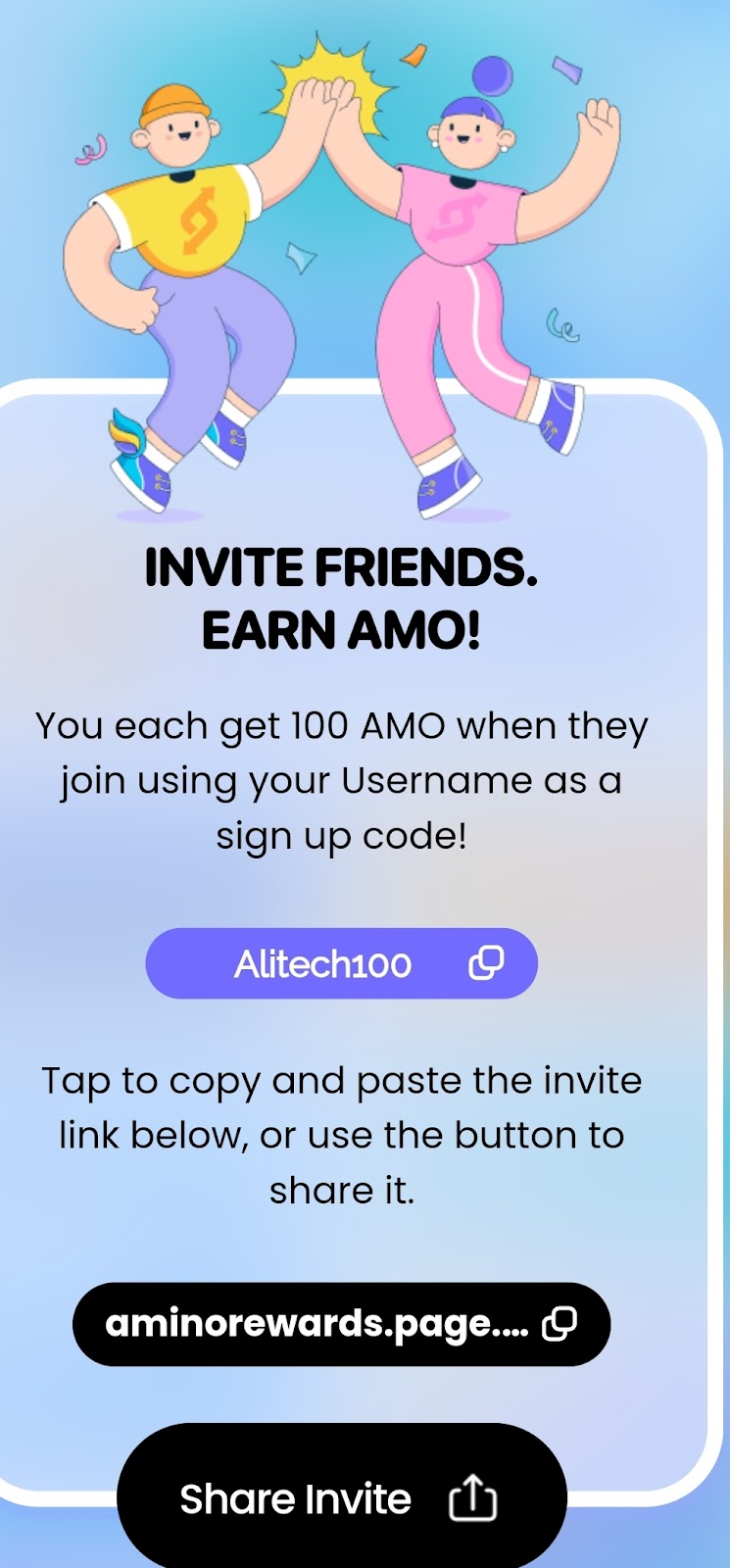 How To Get Amino Move Referral Code