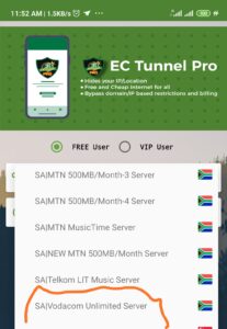 Vodacom Unlimited Free Browsing With Ec Tunnel VPN 