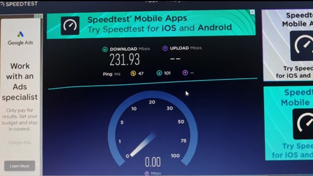 Starlink internet Speed Test