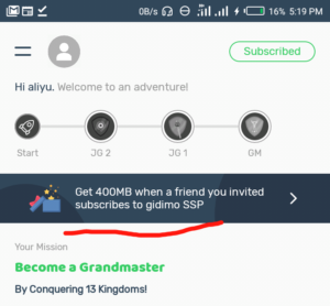 Gidimo app free 400mb data