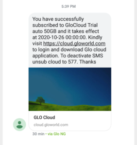 glo cloud subscription