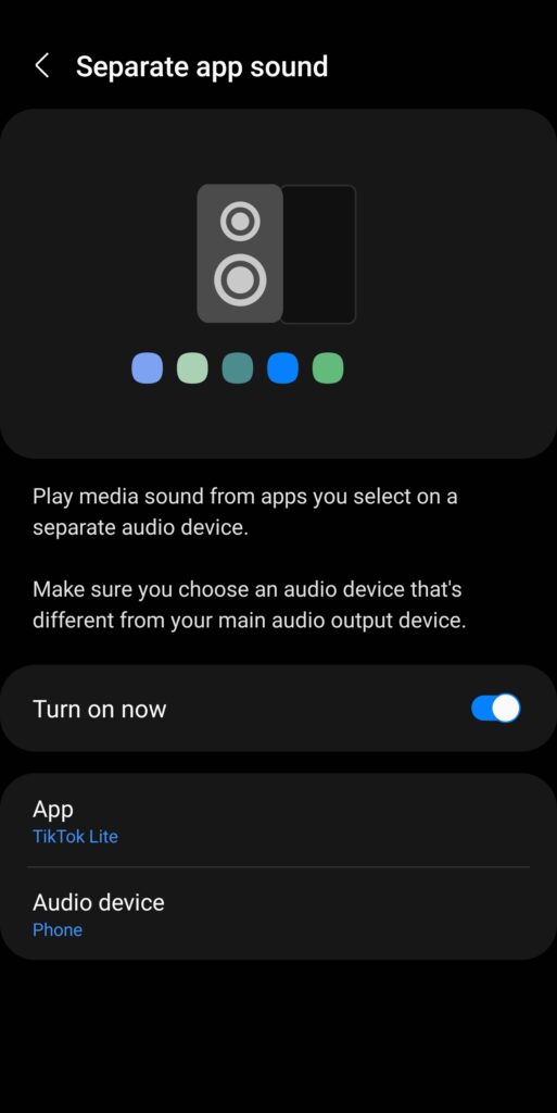 Separate Apps Sounds Samsung Features 